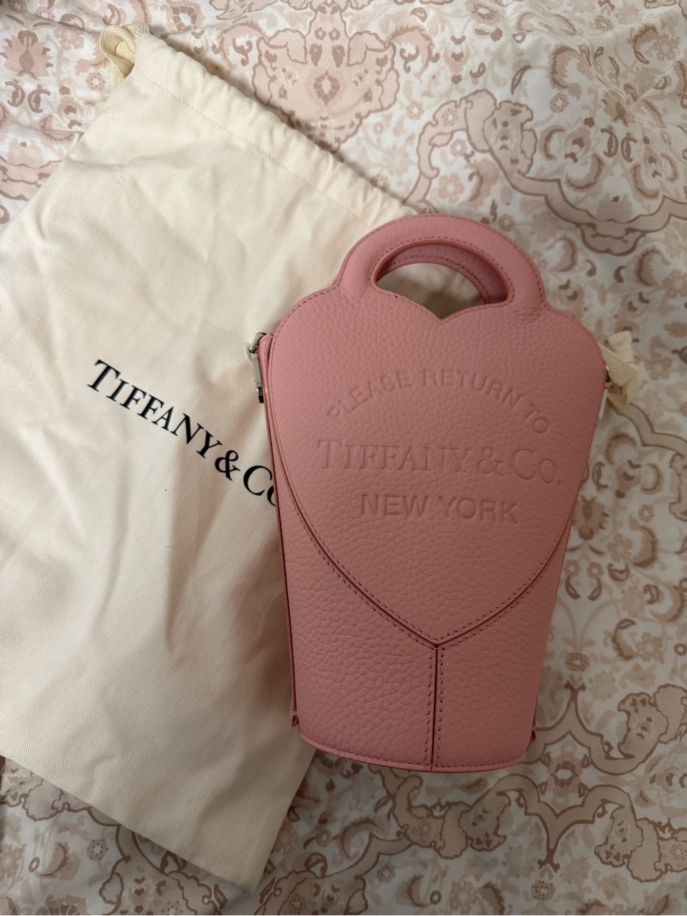New Tiffany & Co. Pink Heart-Shaped Tote with chain